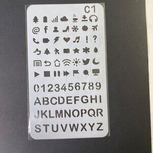 Reusable Art Planner Stencil Activity Play Buttons Alphabets Numbers u Mixed Med